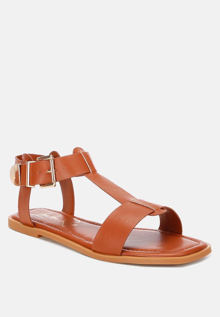 buckled square toe flat sandals by ft#color_camel