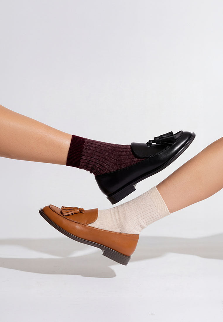 tassel detail loafers by mode#color_tan