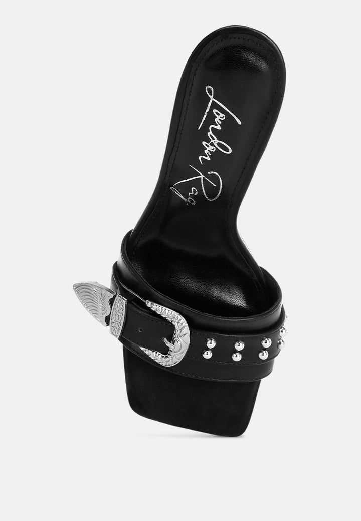 Tacones de aguja con correa y hebilla Marais#color_black_smooth