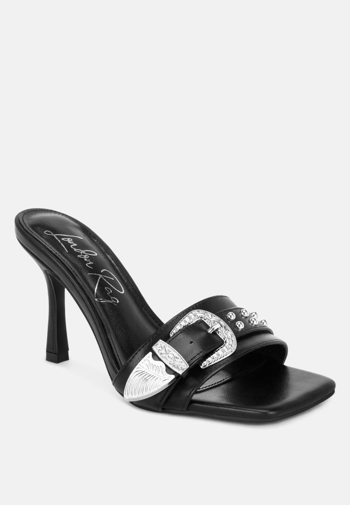 Tacones de aguja con correa y hebilla Marais#color_black_smooth