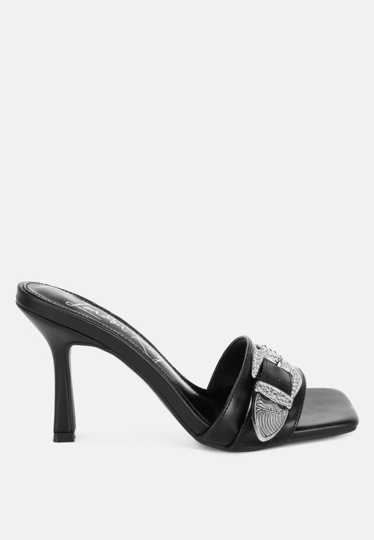 Tacones de aguja con correa y hebilla Marais#color_black_smooth