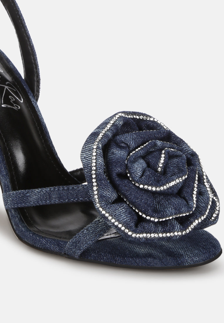 Candela Floral Rhinestone Accent Heel Sandals#color_denim