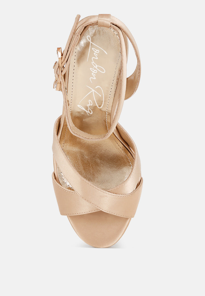 crystal & diamante pin buckle fantasy heels#color_gold
