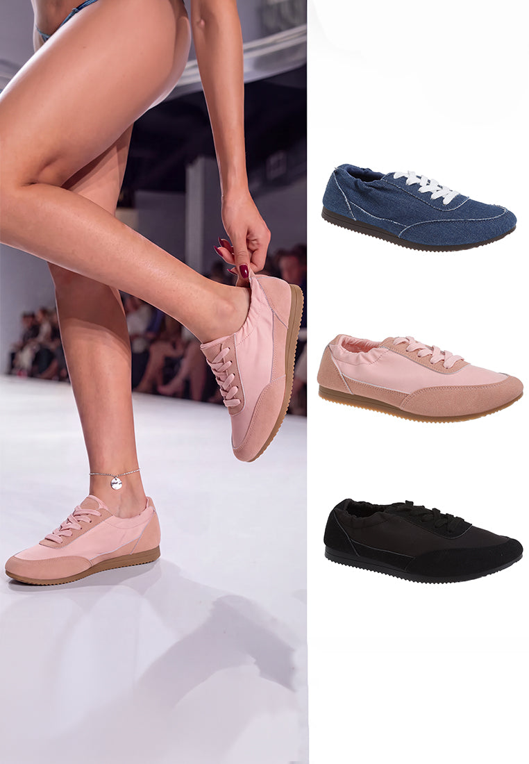 Sariel Gathered Ballet Sneakers#color_black
