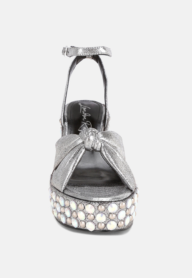 embellished wedge heel sandals by ruw#color_silver-satin