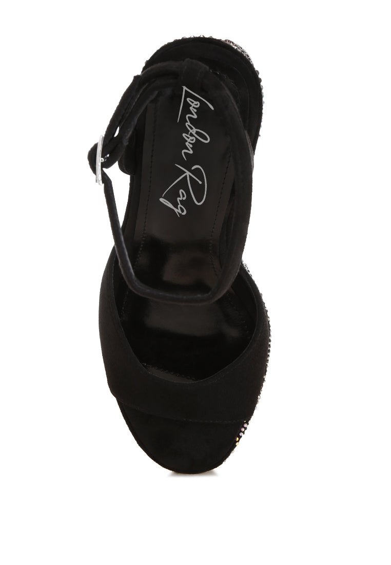 geometric pattern embellised wedge heels by ruw#color_black