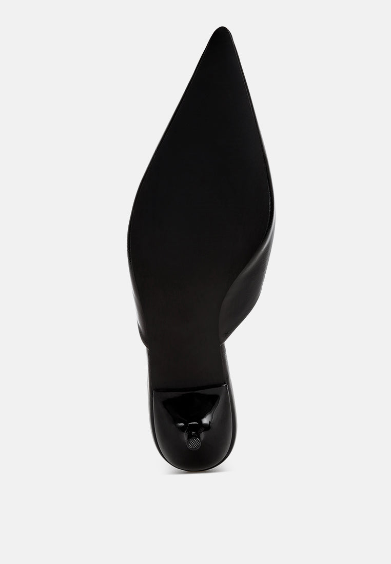 Revasta Kitten Heel Mules#color_black