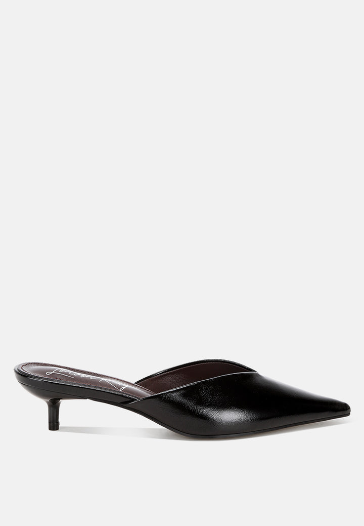 Revasta Kitten Heel Mules#color_black