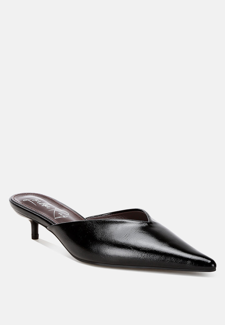 Revasta Kitten Heel Mules#color_black
