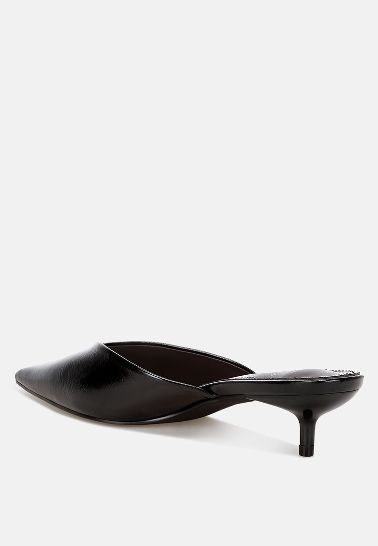 Revasta Kitten Heel Mules#color_black