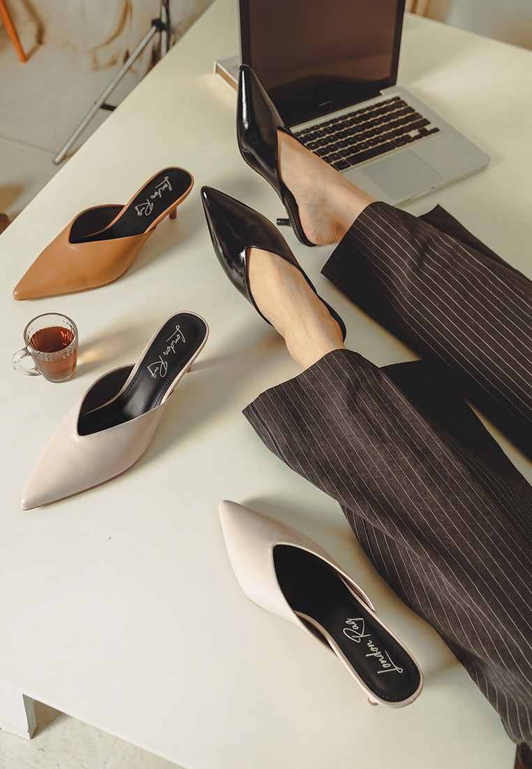 Revasta Kitten Heel Mules#color_black