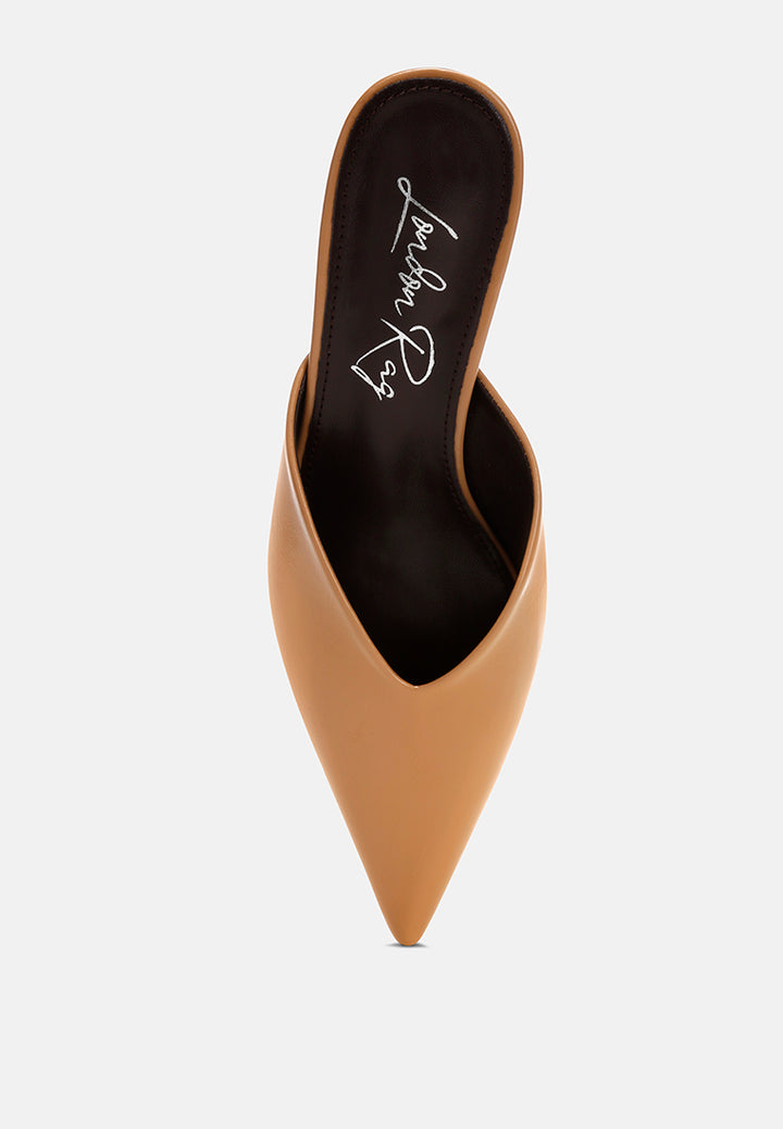 Revasta Kitten Heel Mules#color_tan