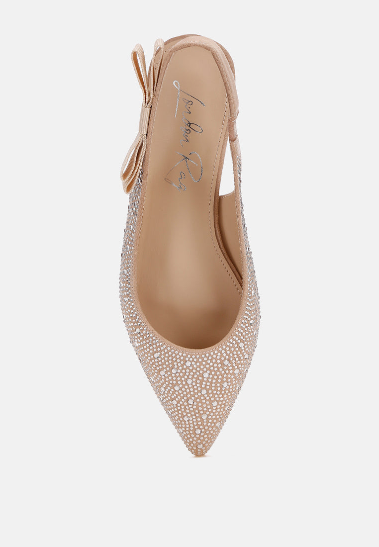 Firdisi Rhinestones Detail Flat Sandals#color_beige