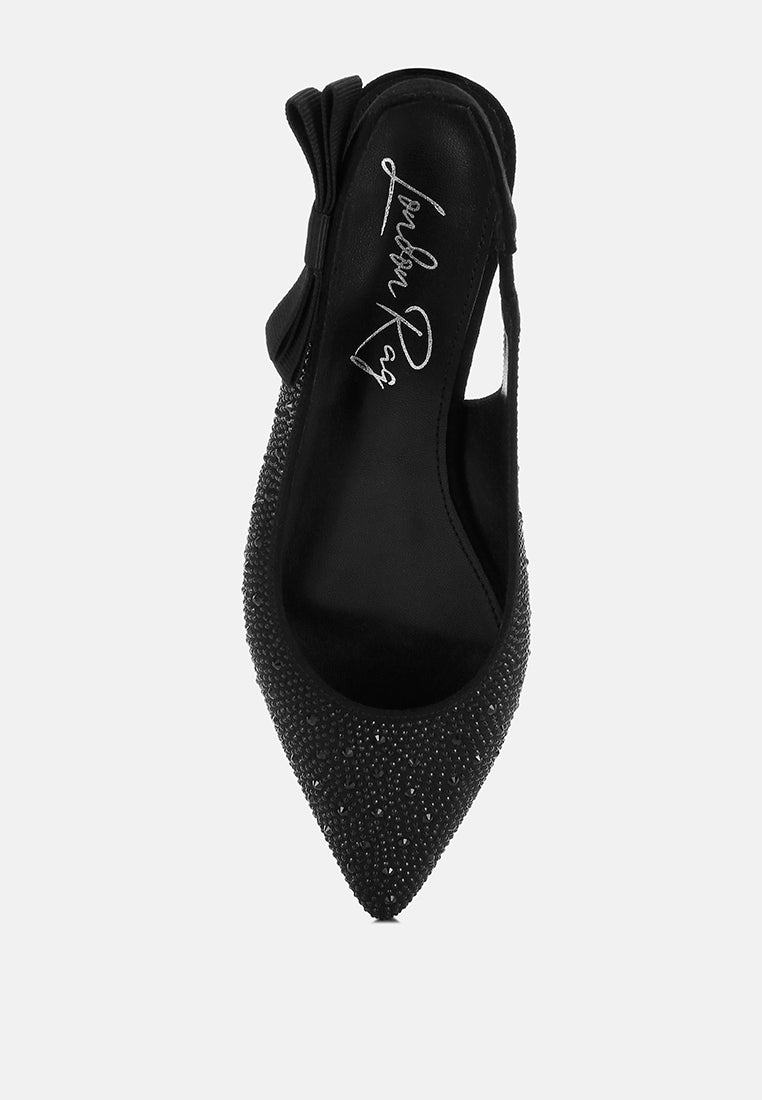 Firdisi Rhinestones Detail Flat Sandals#color_black