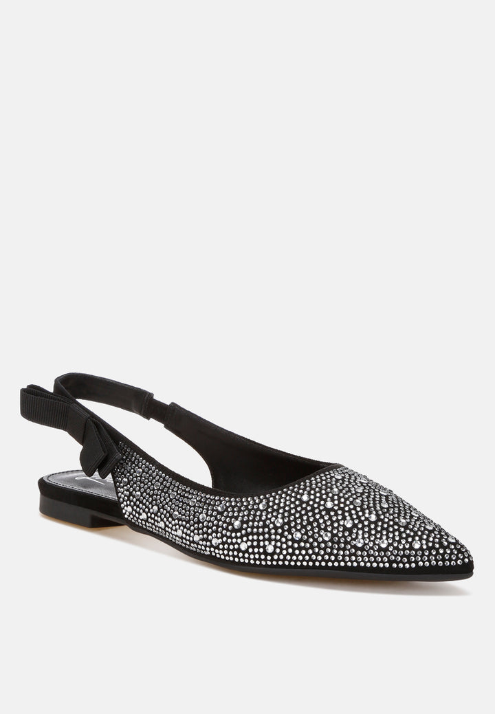 Firdisi Rhinestones Detail Flat Sandals#color_silver