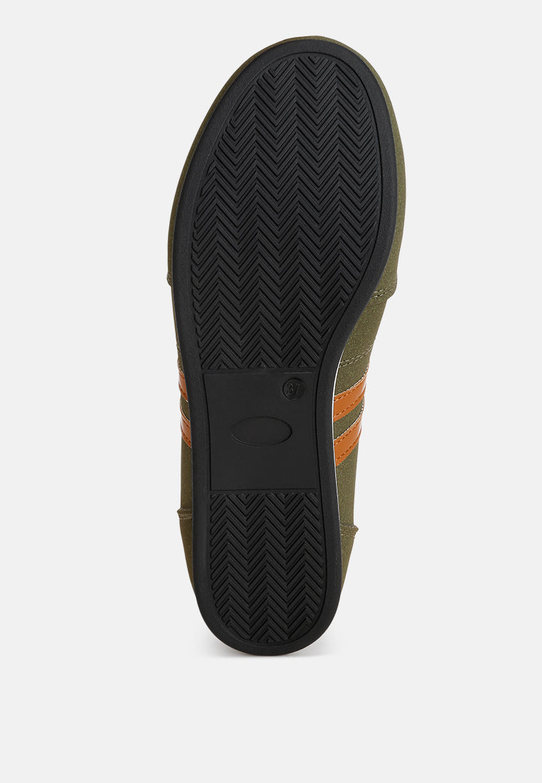 รองเท้าผ้าใบ Sorin Elasticated Midfoot Strap#สี_มะกอก-เขียว-เรียบ