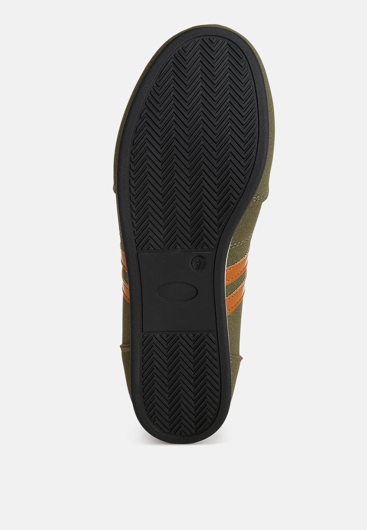 รองเท้าผ้าใบ Sorin Elasticated Midfoot Strap#สี_มะกอก-เขียว-เรียบ