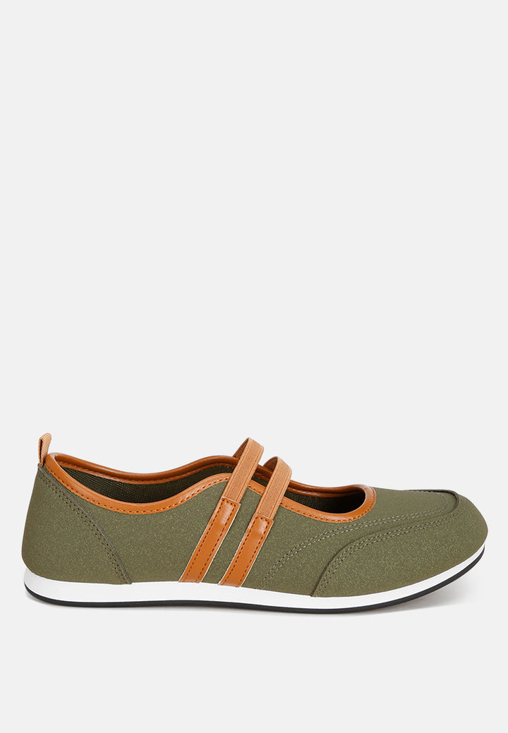 รองเท้าผ้าใบ Sorin Elasticated Midfoot Strap#สี_มะกอก-เขียว-เรียบ