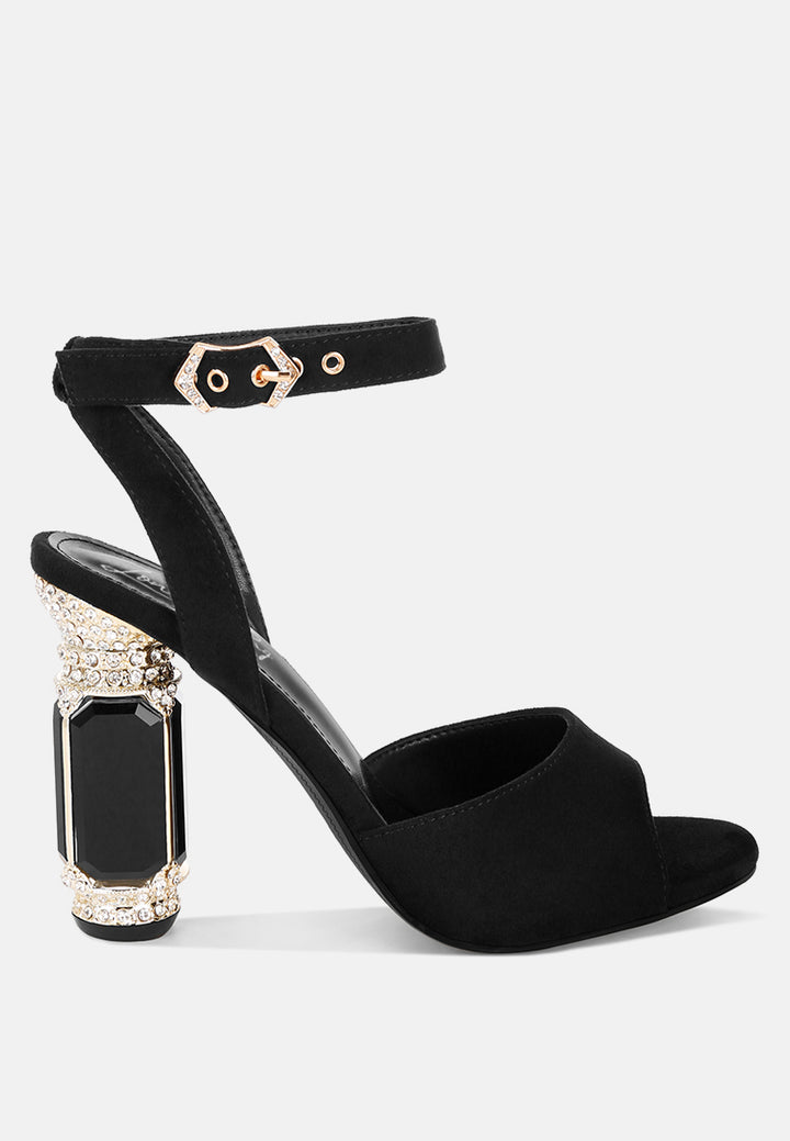 jewel heel sandals#color_black