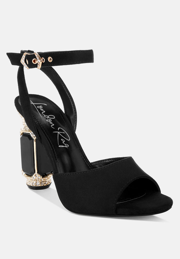 jewel heel sandals#color_black