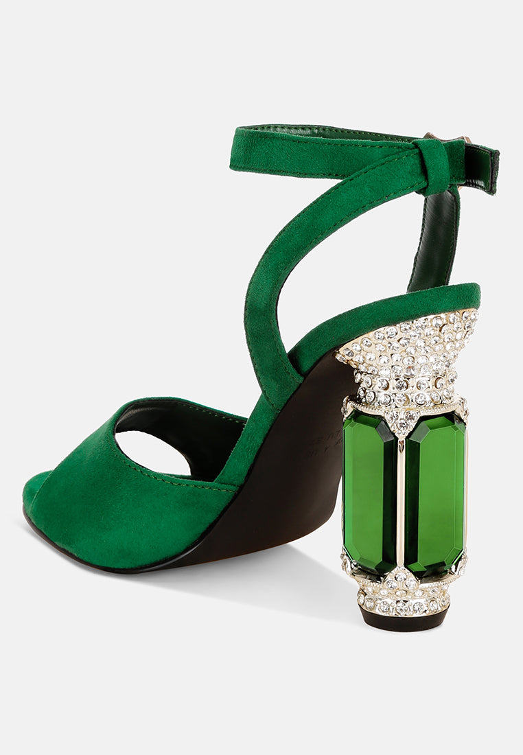 jewel heel sandals#color_green
