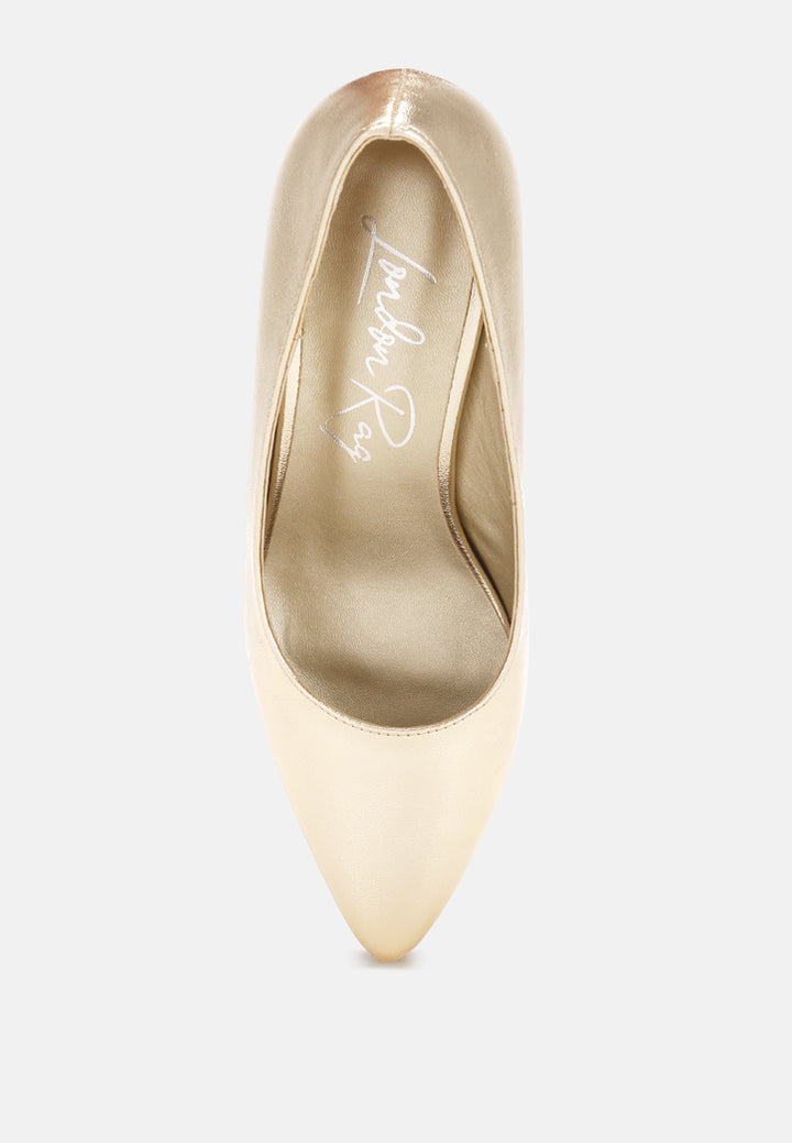 Cosma Pointed Toe Block Heels#color_gold