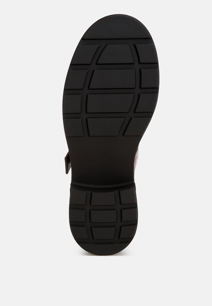 Hollister Low Heel Mary Jane Shoes#color_brown-smooth