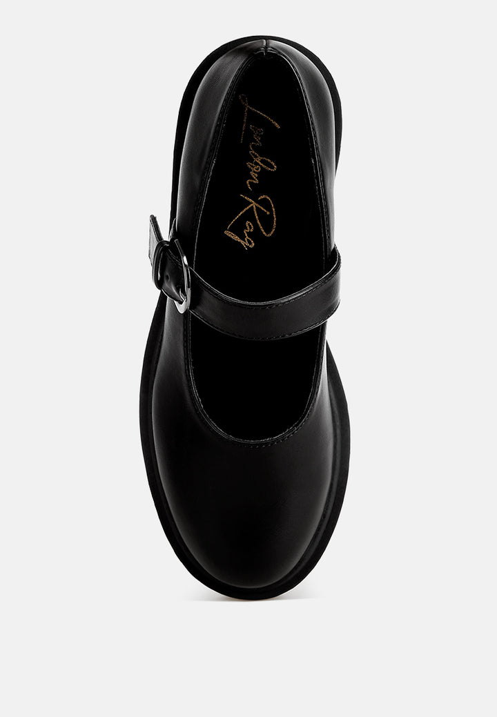 Hollister Low Heel Mary Jane Shoes#color_black-smooth