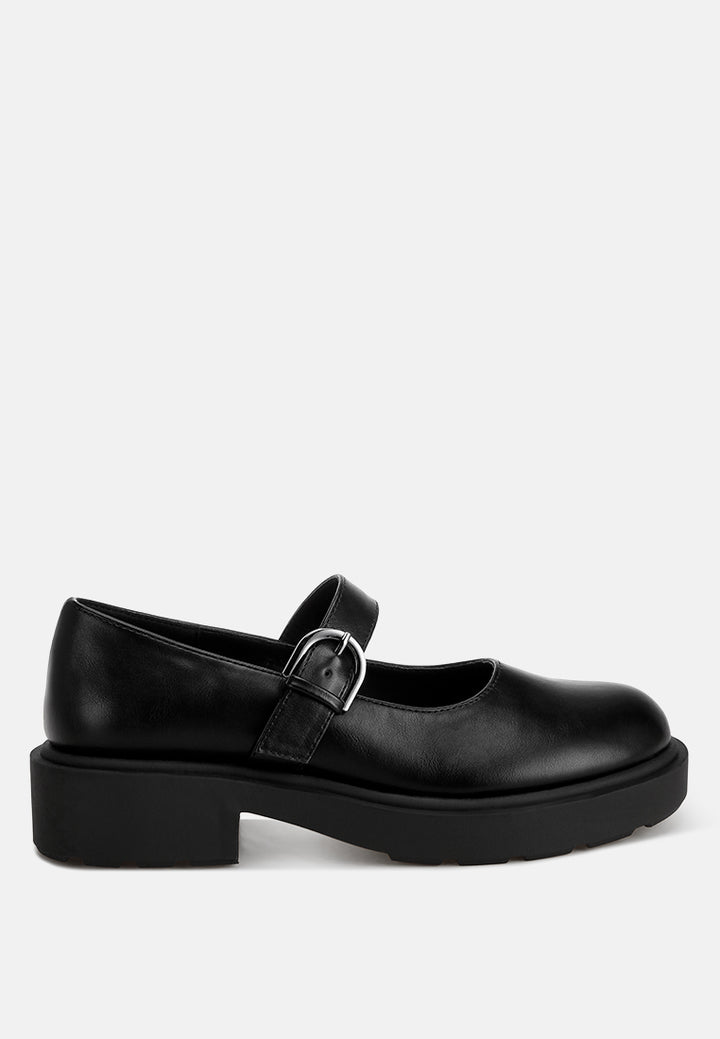 Hollister Low Heel Mary Jane Shoes#color_black-smooth