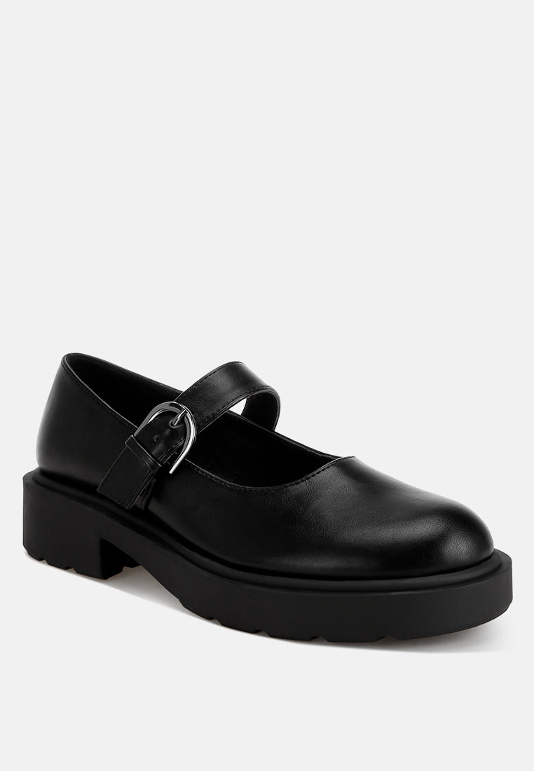 Hollister Low Heel Mary Jane Shoes#color_black-smooth