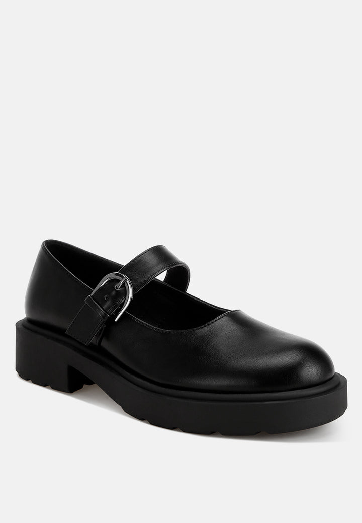Hollister Low Heel Mary Jane Shoes#color_black-smooth