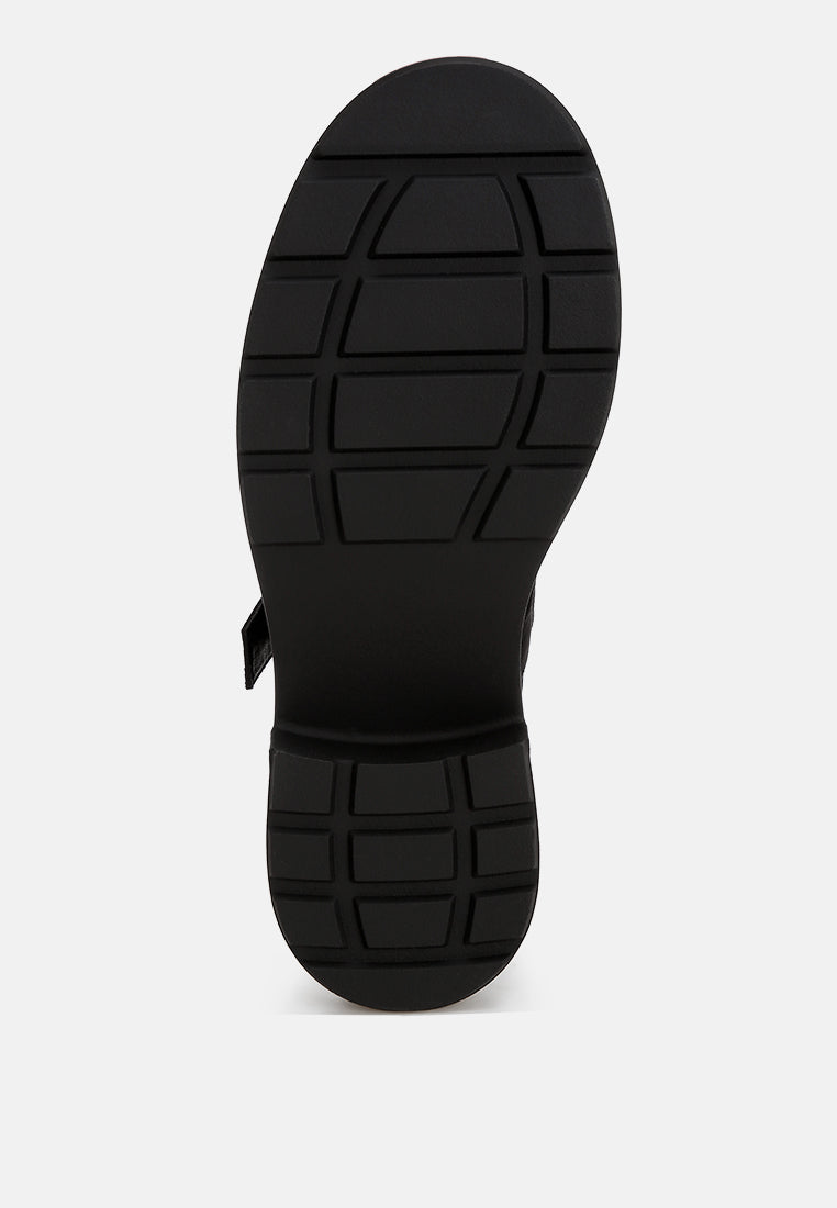 Hollister Low Heel Mary Jane Shoes#color_black-suede