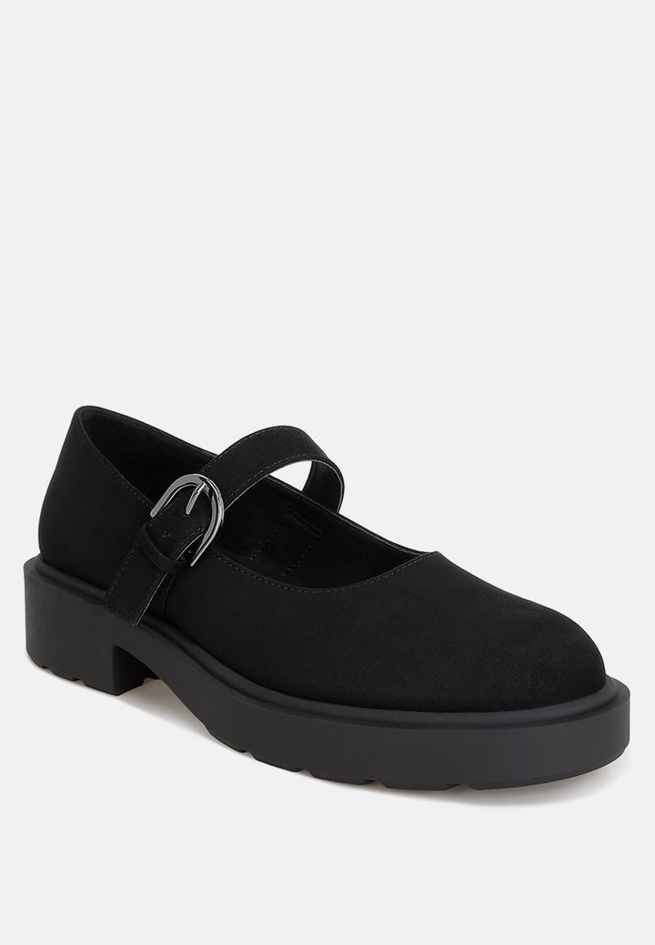Hollister Low Heel Mary Jane Shoes#color_black-suede