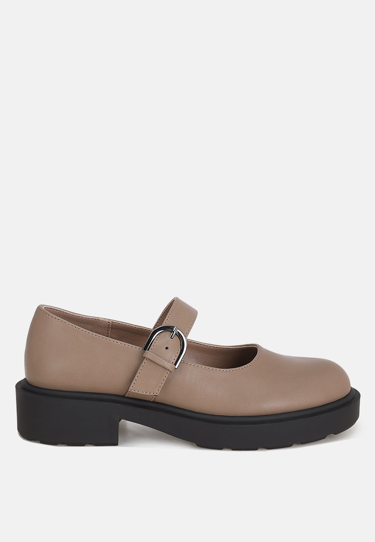 Hollister Low Heel Mary Jane Shoes#color_taupe-smooth