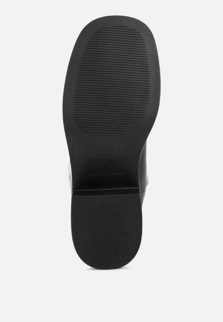 Pinasa Classic Square Toe Calf Boots#color_black-smooth