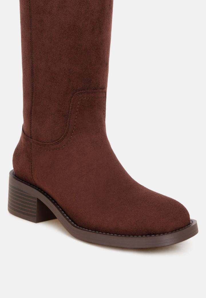 Pinasa Classic Square Toe Calf Boots#color_brown-suede