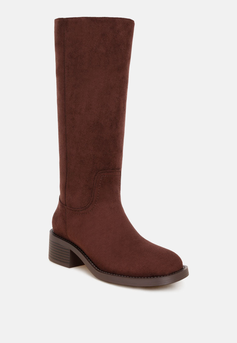 Pinasa Classic Square Toe Calf Boots#color_brown-suede