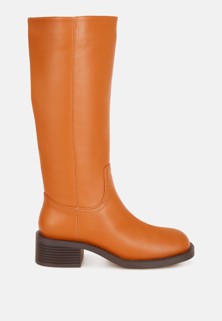 Pinasa Classic Square Toe Calf Boots#color_tan-smooth