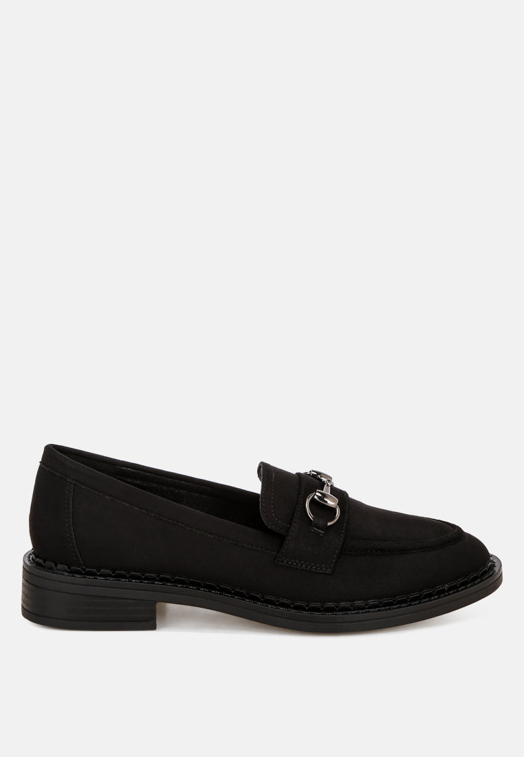 cavendish penny strap accent loafers#color_black-suede