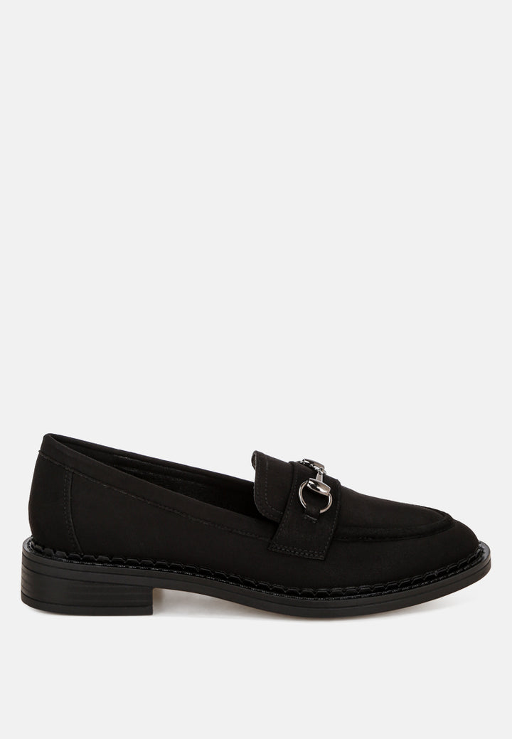cavendish penny strap accent loafers#color_black-suede
