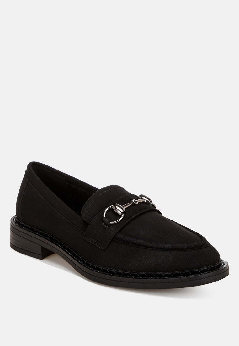 cavendish penny strap accent loafers#color_black-suede