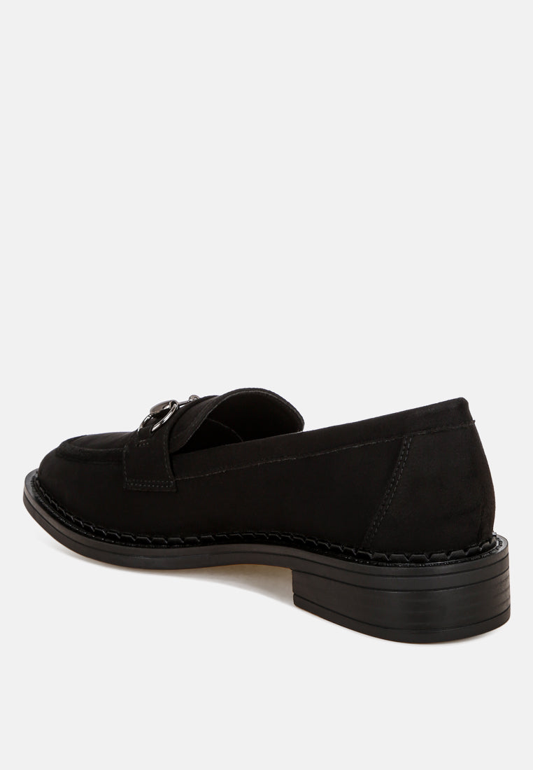 cavendish penny strap accent loafers#color_black-suede