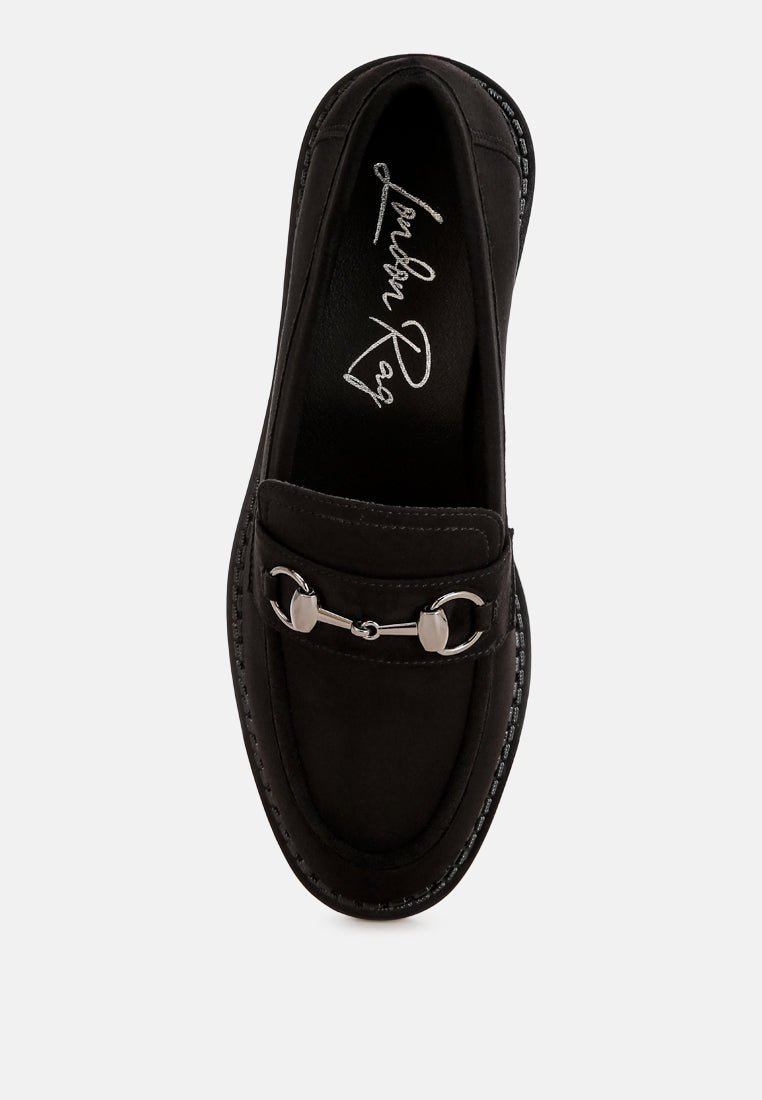 cavendish penny strap accent loafers#color_black-suede