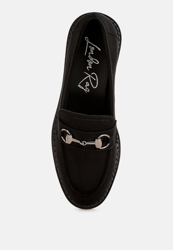 cavendish penny strap accent loafers#color_black-suede