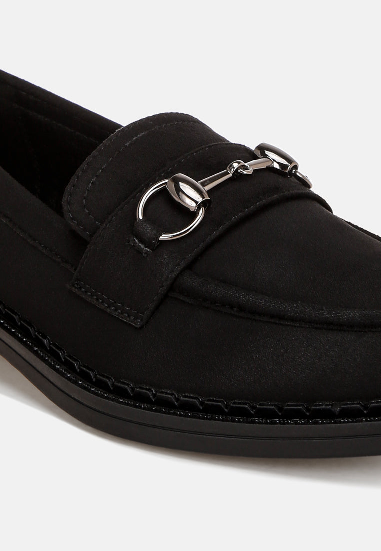 cavendish penny strap accent loafers#color_black-suede