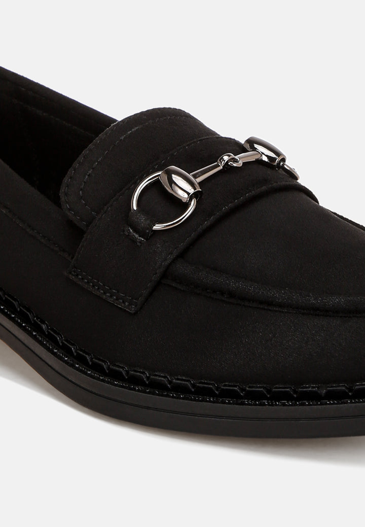 cavendish penny strap accent loafers#color_black-suede