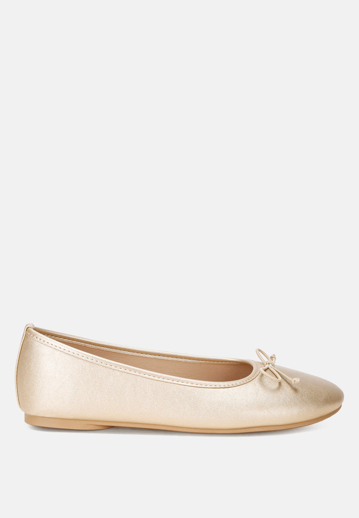 Clarendra Stretch Fit Ballet Flats#color_gold-metallic