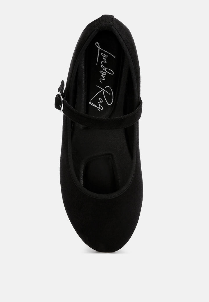 Montrose Mid Foot Pin Buckle Ballerinas#color_black-suede