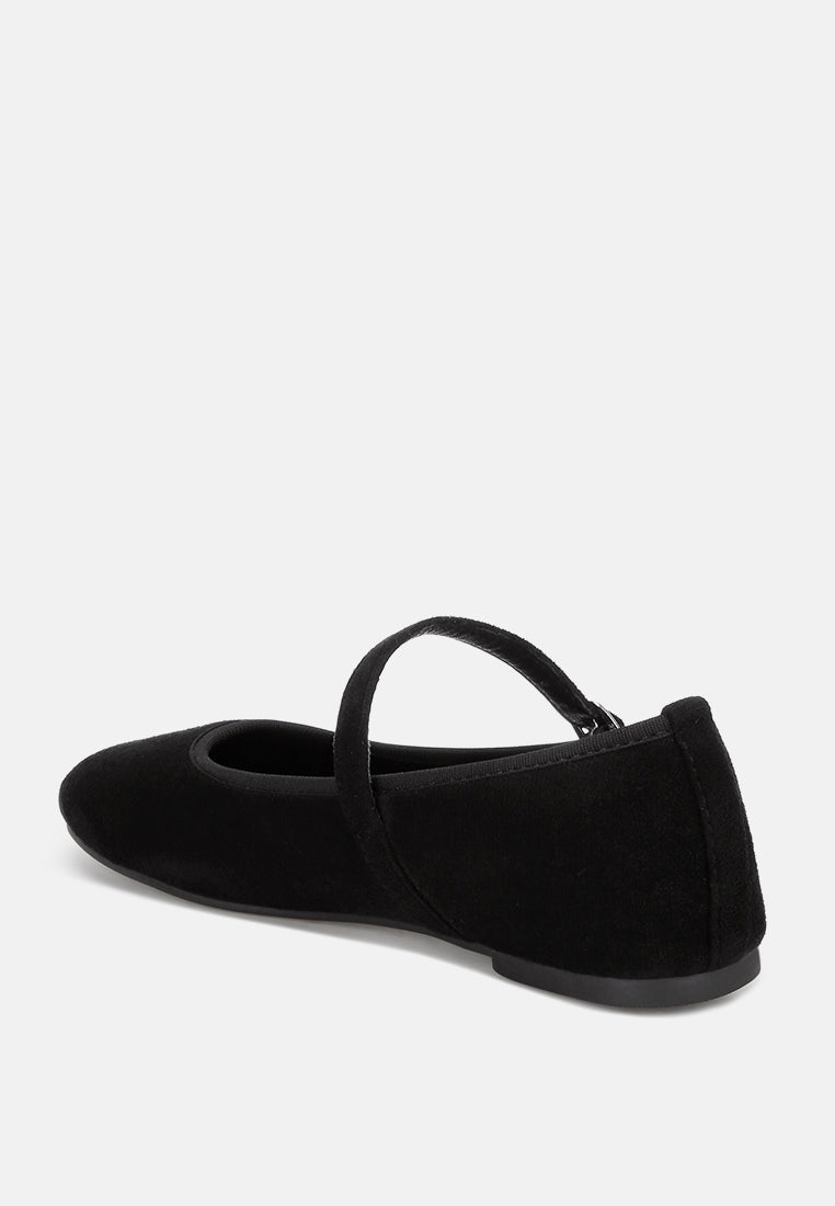 Montrose Mid Foot Pin Buckle Ballerinas#color_black-suede