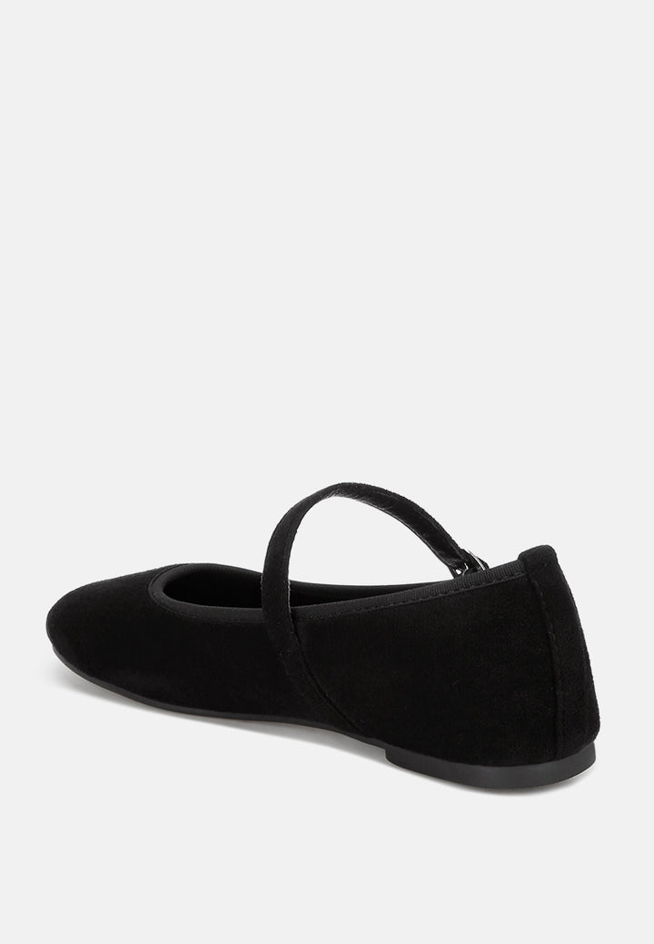 Montrose Mid Foot Pin Buckle Ballerinas#color_black-suede